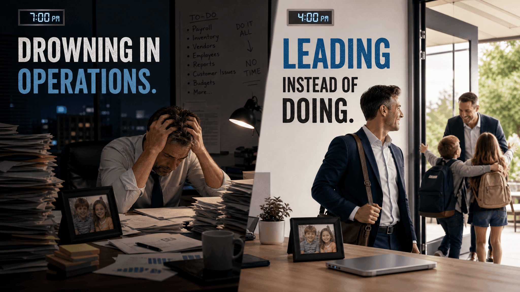 Drowning in operations vs Leading instead of doing
