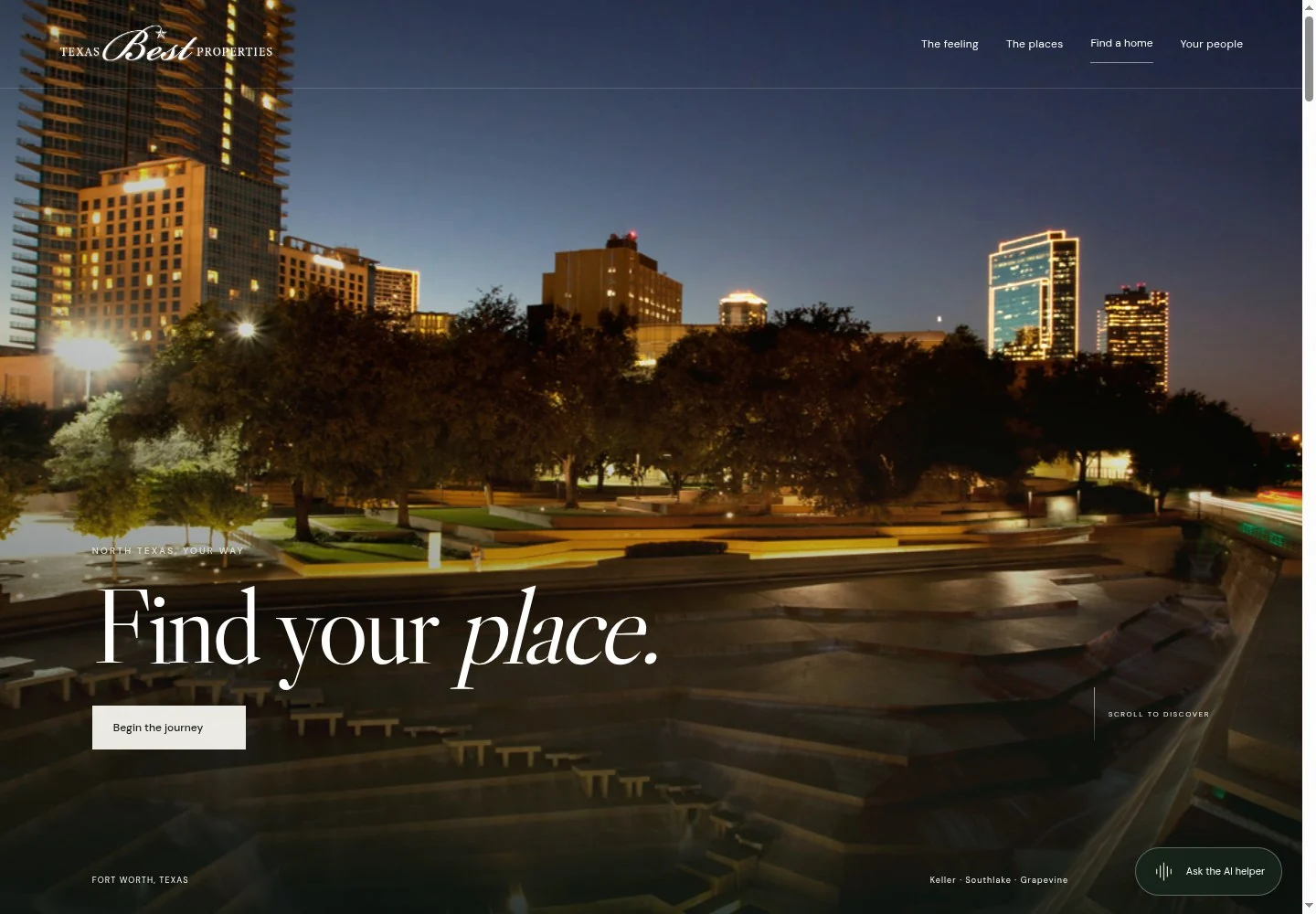 TAG website design example, Texas Best Properties demo