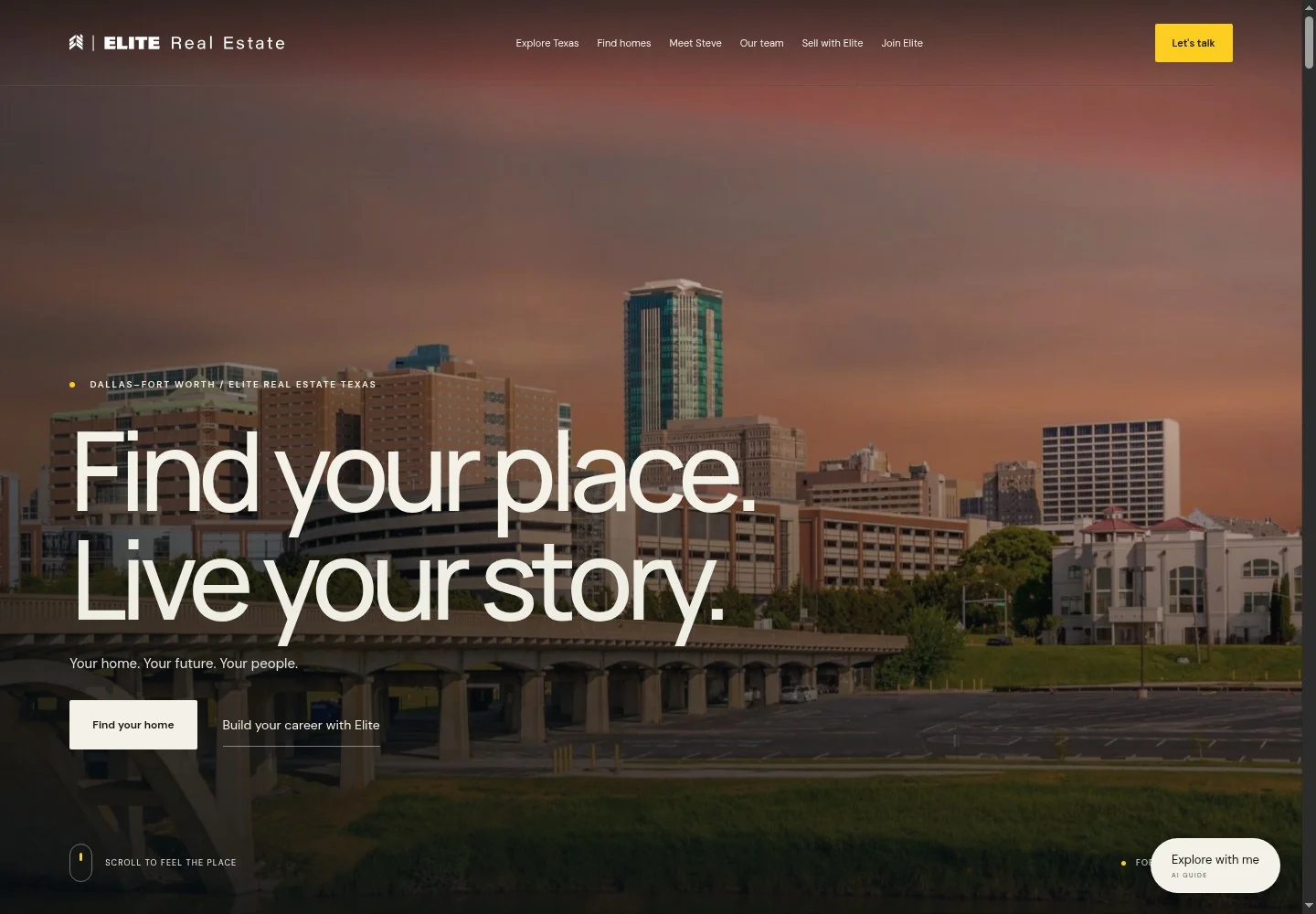 Elite Real Estate Texas website preview
