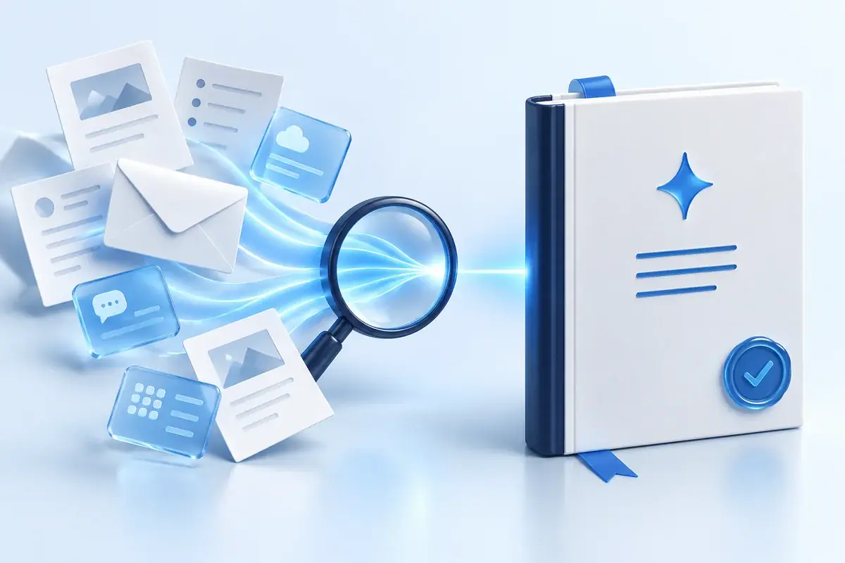 Business signals pass through a lens and become one clear intelligence brief