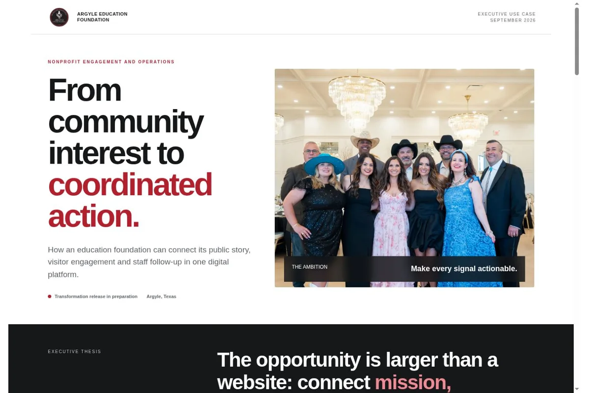 Argyle Foundation digital platform connecting public engagement and staff follow-through